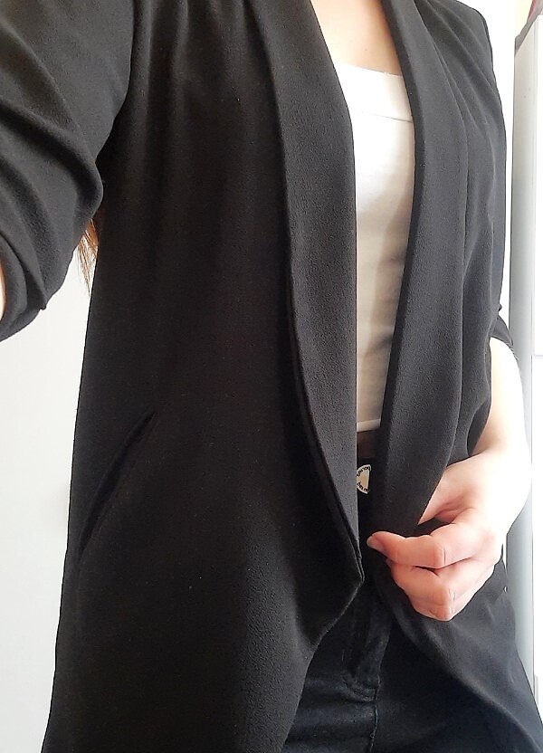 Siyah unce ceket - Görsel 3