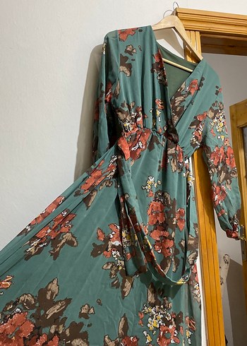 Bohem Çok Renkli Uzun Kolllu tesettür elbise - Görsel 2