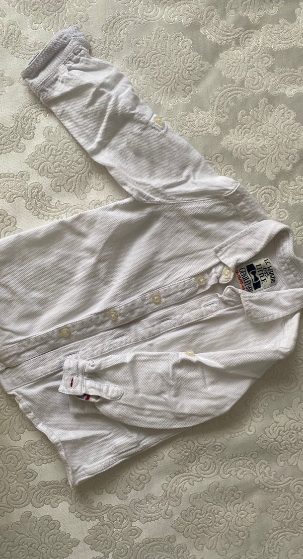 Erkek Çocuk Beyaz Keten Gömlek - Görsel 2