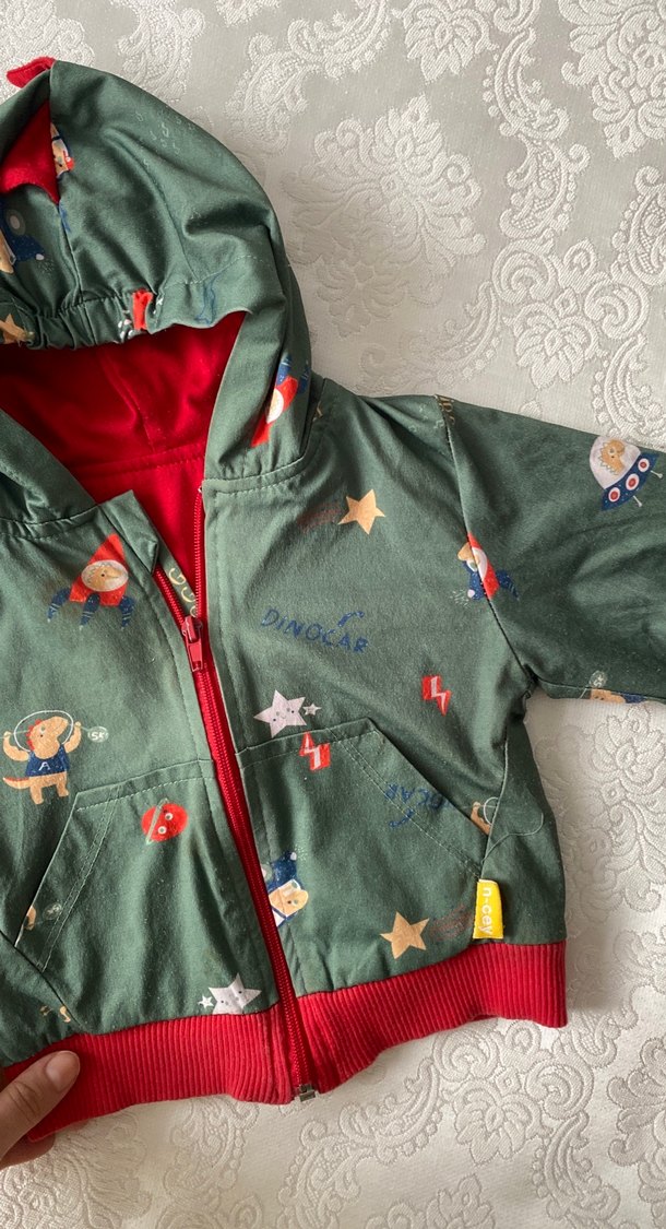 Kapüşonlu Fermuarlı Erkek Çocuk Yağmurluğu - Görsel 3