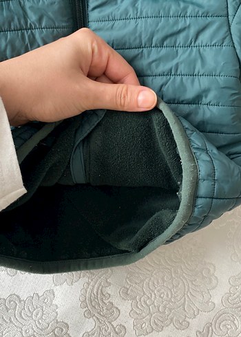 Kapüşonlu Erkek Çocuk Yeşil Fermuarlı Mont - Görsel 4