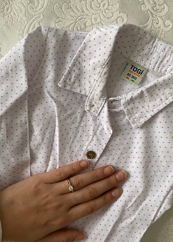 Beyaz Puantiyeli Kısa Kollu Erkek Gömlek - Görsel 2