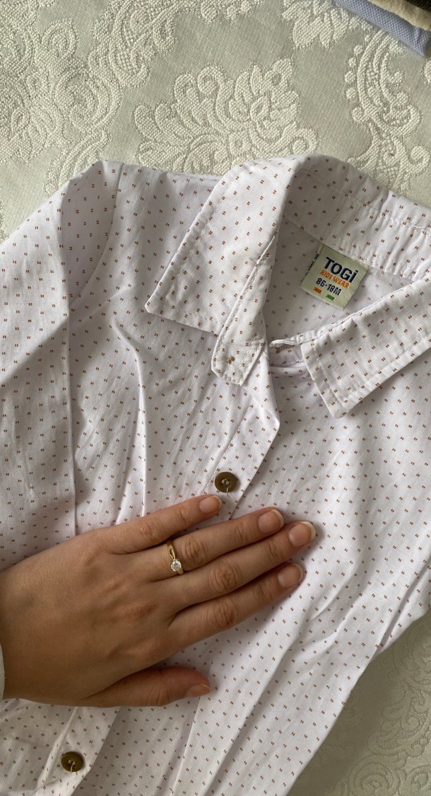 Beyaz Puantiyeli Kısa Kollu Erkek Gömlek - Görsel 2