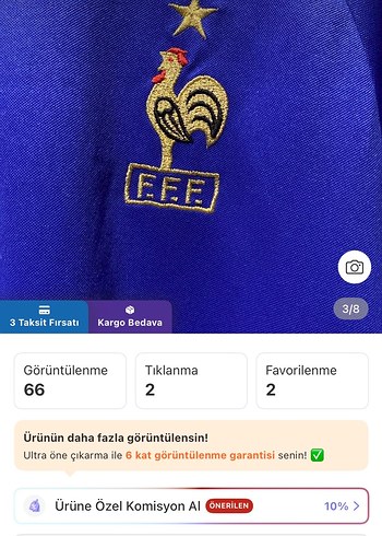 Orijinal Adidas Fransa Milli Takımı Forma - Görsel 4