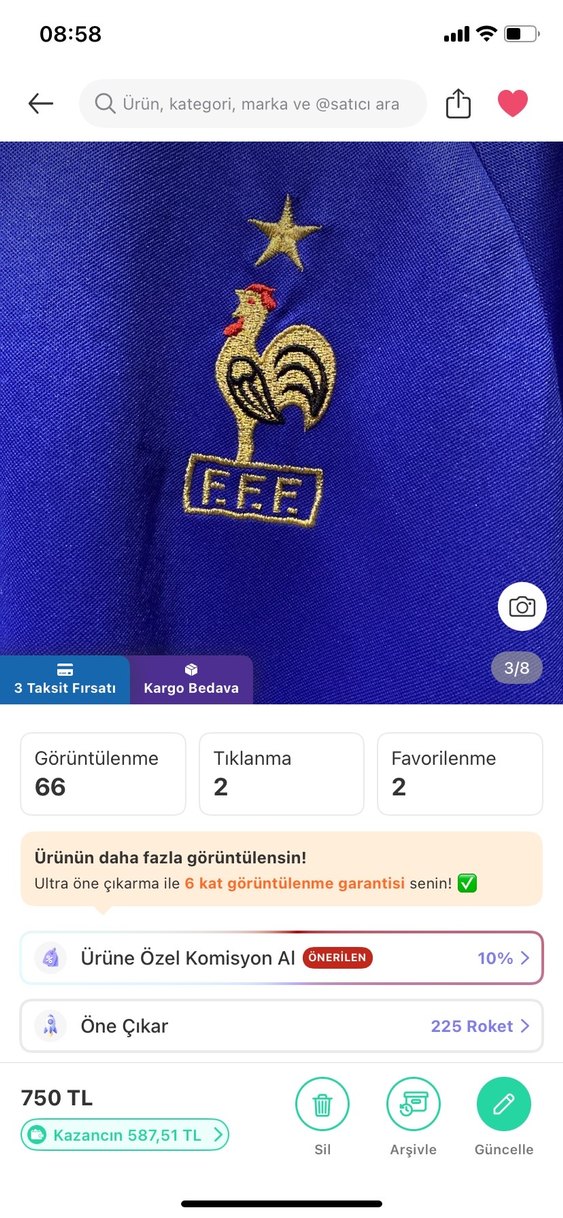 Orijinal Adidas Fransa Milli Takımı Forma - Görsel 4