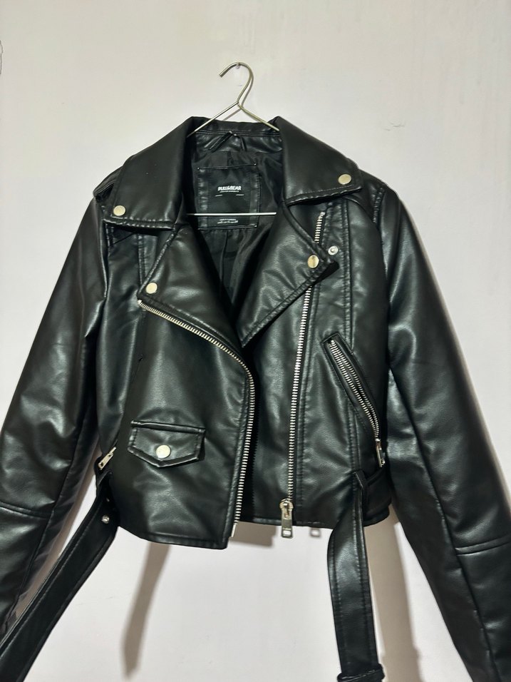 Pull and bear deri ceket - Görsel 3