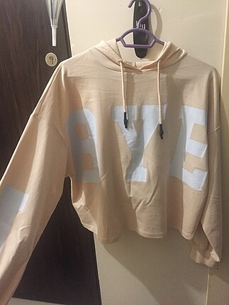 Crop kapüşonlu sweat