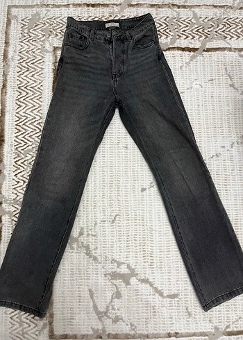 Gri Regular Fit Kadın Denim Pantolon