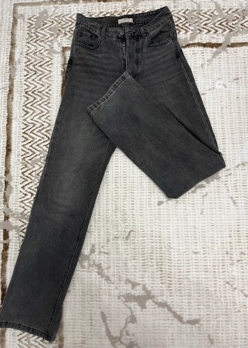 36 Beden Gri Regular Fit Kadın Denim Pantolon
