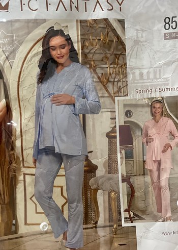 Uzun Kollu Beyaz Nakışlı Bohem Kadın Sabahlık ,lohusa takımı - Görsel 7