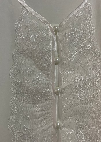 Uzun Kollu Beyaz Nakışlı Bohem Kadın Sabahlık ,lohusa takımı - Görsel 5