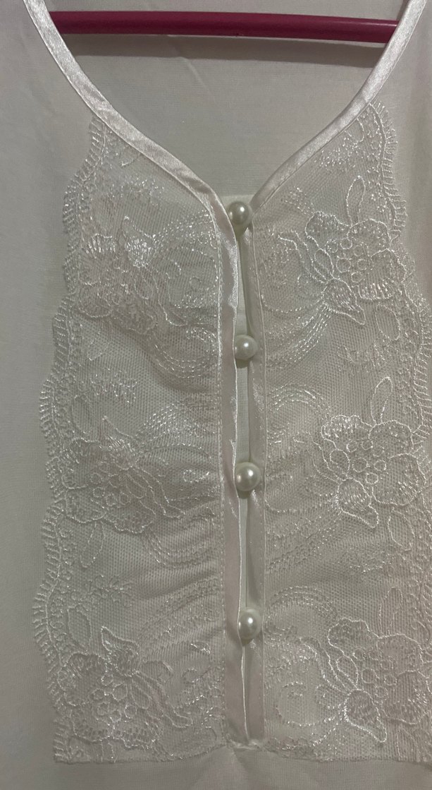 Uzun Kollu Beyaz Nakışlı Bohem Kadın Sabahlık ,lohusa takımı - Görsel 5