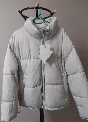 Pull&Bear gri şişme mont