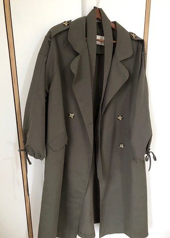 Asker yeşili oversize trençkot