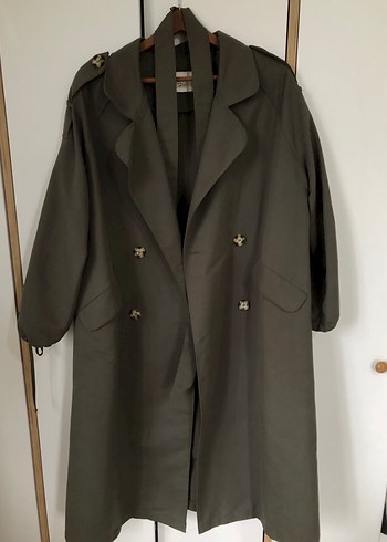 m Beden gri Renk Asker yeşili oversize trençkot