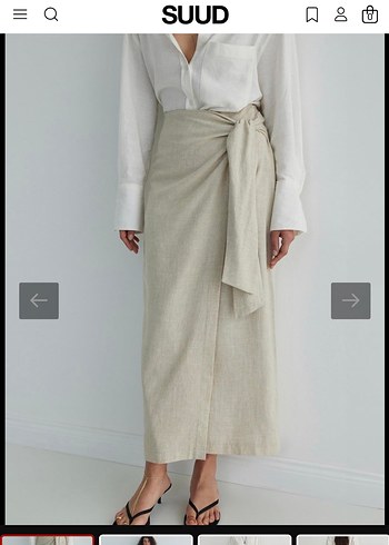 Suud Collection Bej anvelop etek