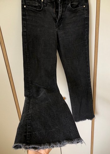 26 Beden siyah Renk Siyah Midi Boy Kadın Denim Pantolon