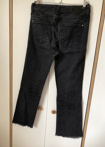 26 Beden Siyah Midi Boy Kadın Denim Pantolon