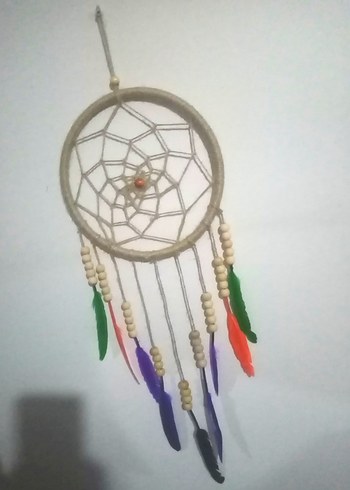 Renkli Tüy Detaylı Bohem Rüya Kapanı