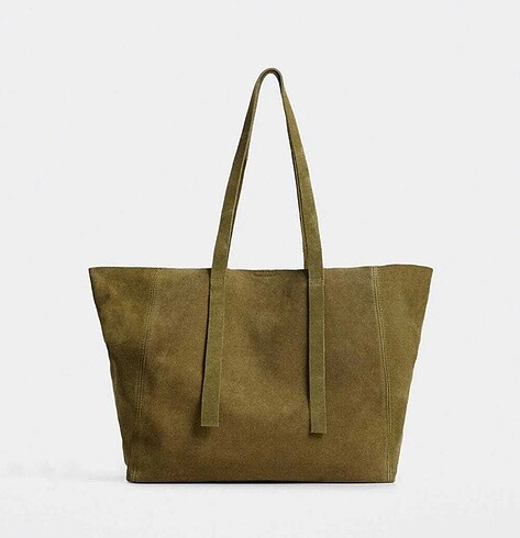 Mango OrjMango hakiki süet deri shopper çanta