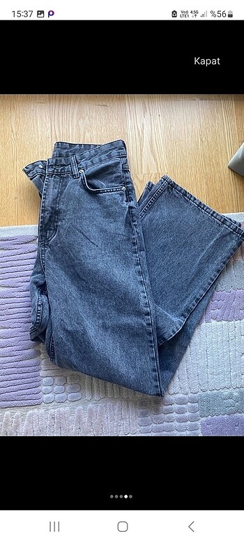 m Beden Wide leg antrasit jean