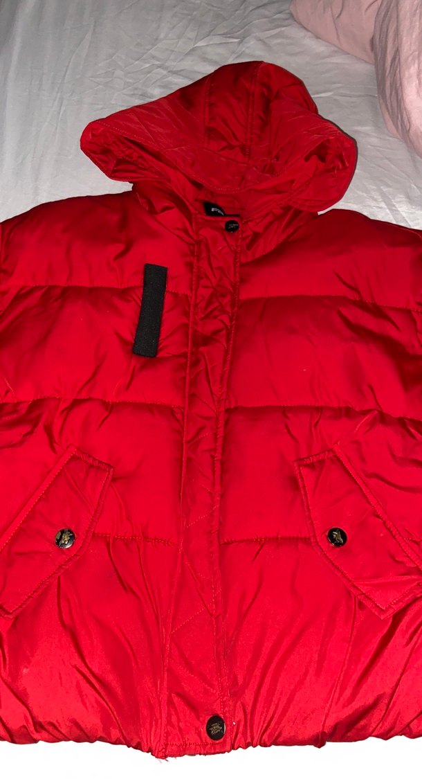 Kırmızı Fermuarlı Kadın/erkek Kışlık Mont - Görsel 3