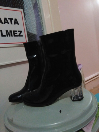 şeffaf topuklu rugan bot 