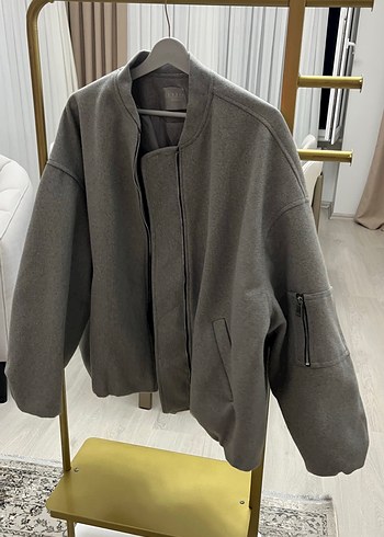 Diğer Sehir Stiline Uygun Gri Bomber Ceket
