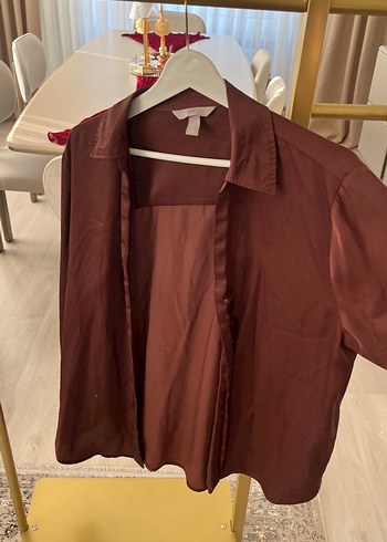 H&M Kahverengi Saten Gomlek