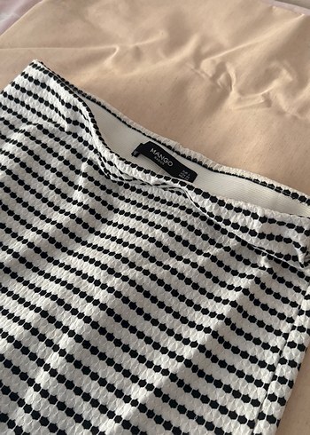 Gri Çizgili Pilili Midi Kalem Etek - Görsel 5