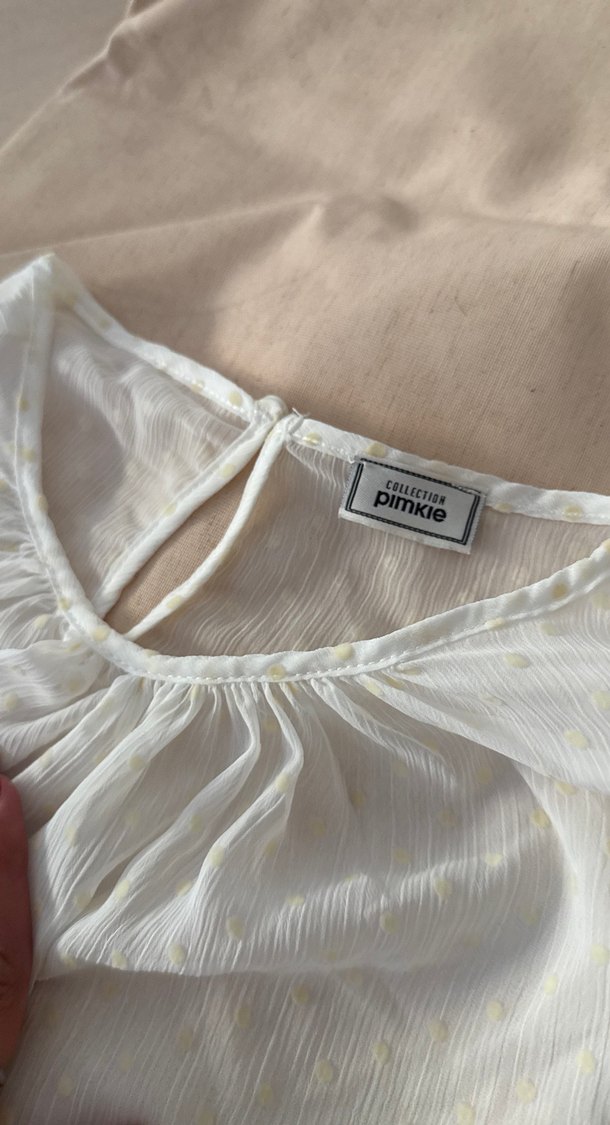 Beyaz Keten Uzun Kollu Bohem Bluz - Görsel 5