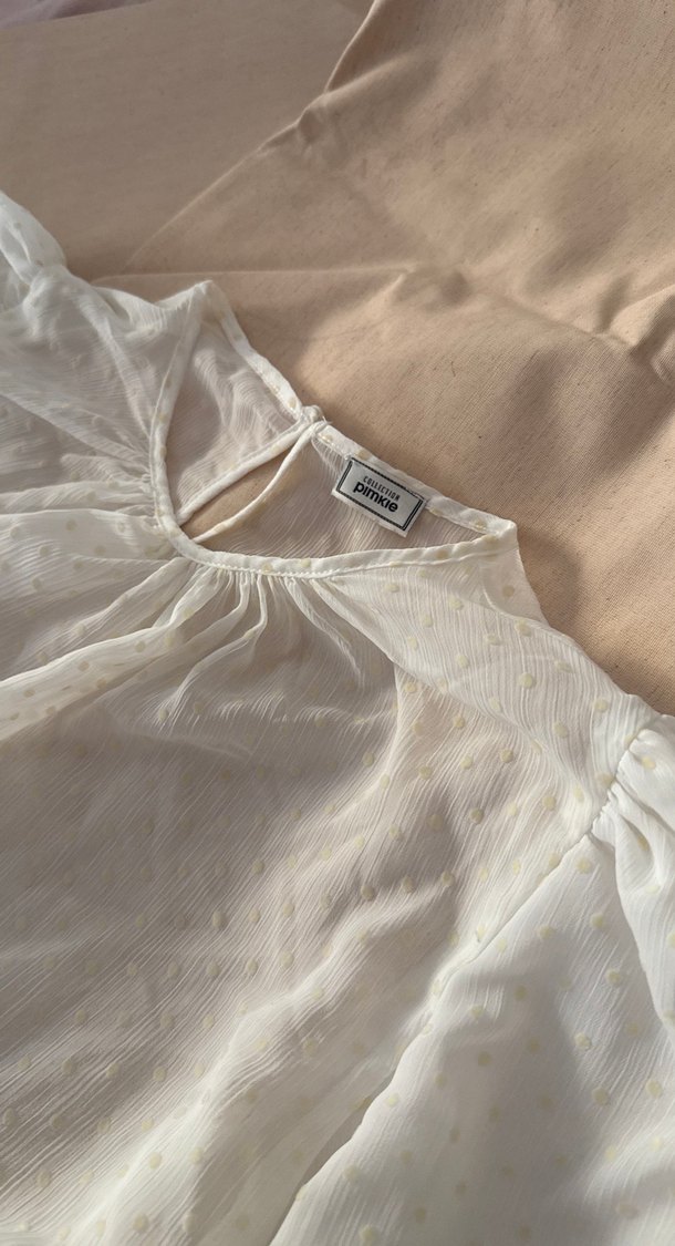 Beyaz Keten Uzun Kollu Bohem Bluz - Görsel 4