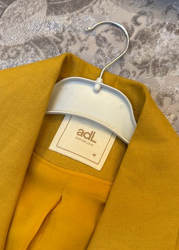 ADL MARKA Sarı Nakışlı Kadın Keten Ceket Blazer - Görsel 3
