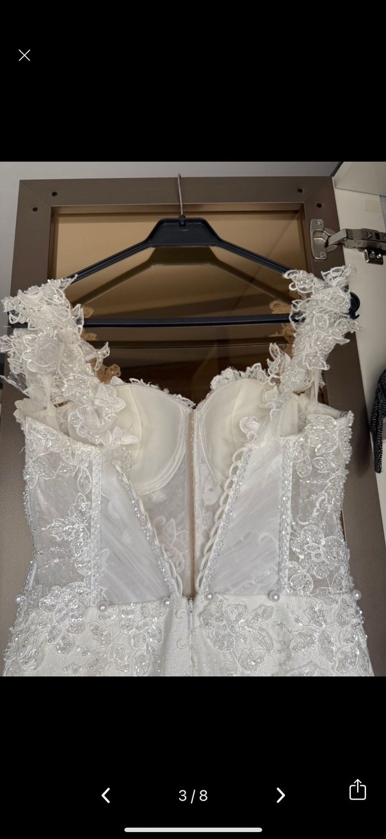 Dantel Detaylı Balik Gelinlik - Görsel 4