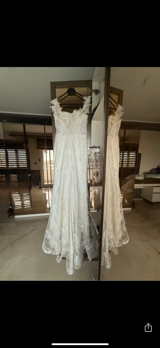 Dantel Detaylı Balik Gelinlik - Görsel 2