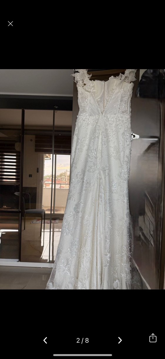 Dantel Detaylı Balik Gelinlik - Görsel 3