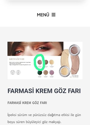 Farmasi krem göz farı