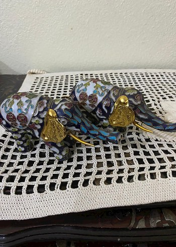 Antika cloisonne mineli filler - Görsel 2