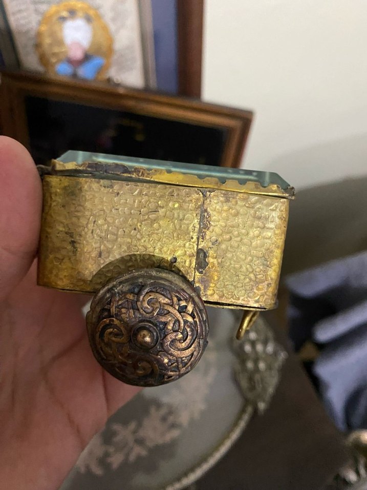 Antika bizoteri fransız mücevher kutusu - Görsel 5