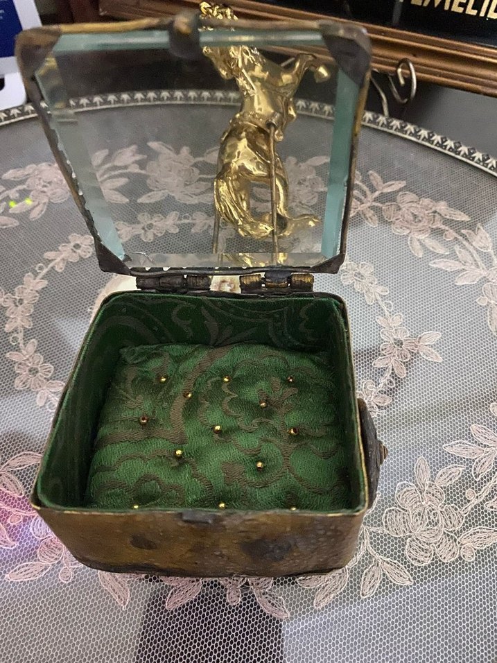 Antika bizoteri fransız mücevher kutusu - Görsel 4