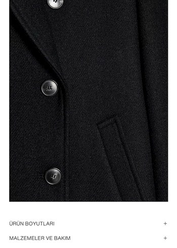 Çift Düğmeli Siyah Kadın Kaban - Görsel 6