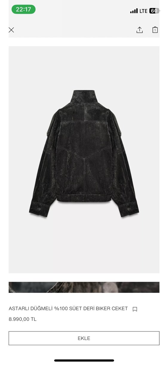 Siyah Süet Kadın Deri Ceket S M L - Görsel 4