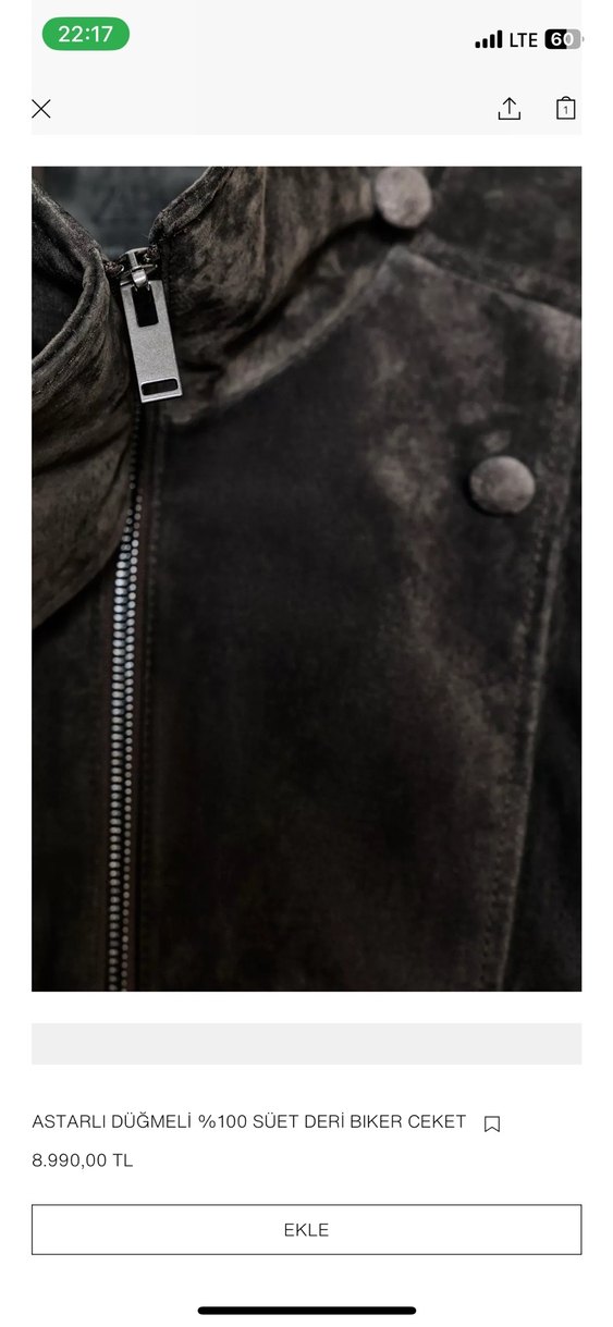 Siyah Süet Kadın Deri Ceket S M L - Görsel 5