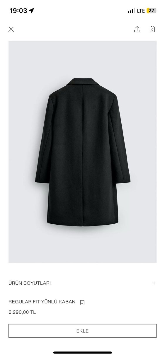 Siyah Erkek Yün Ceket Notched Lapel S M L - Görsel 2