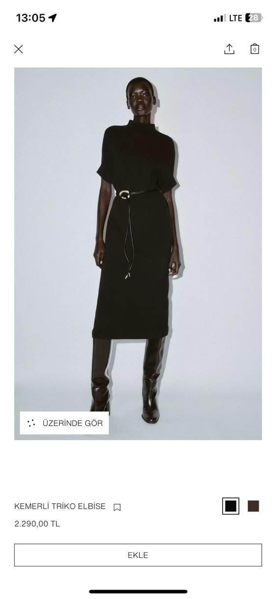 Siyah Uzun Belli Kadın Elbise S M L - Görsel 3