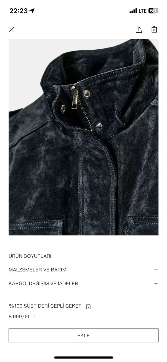 Kadın Siyah Süet Kısa Deri Ceket Xs S m L XL - Görsel 2