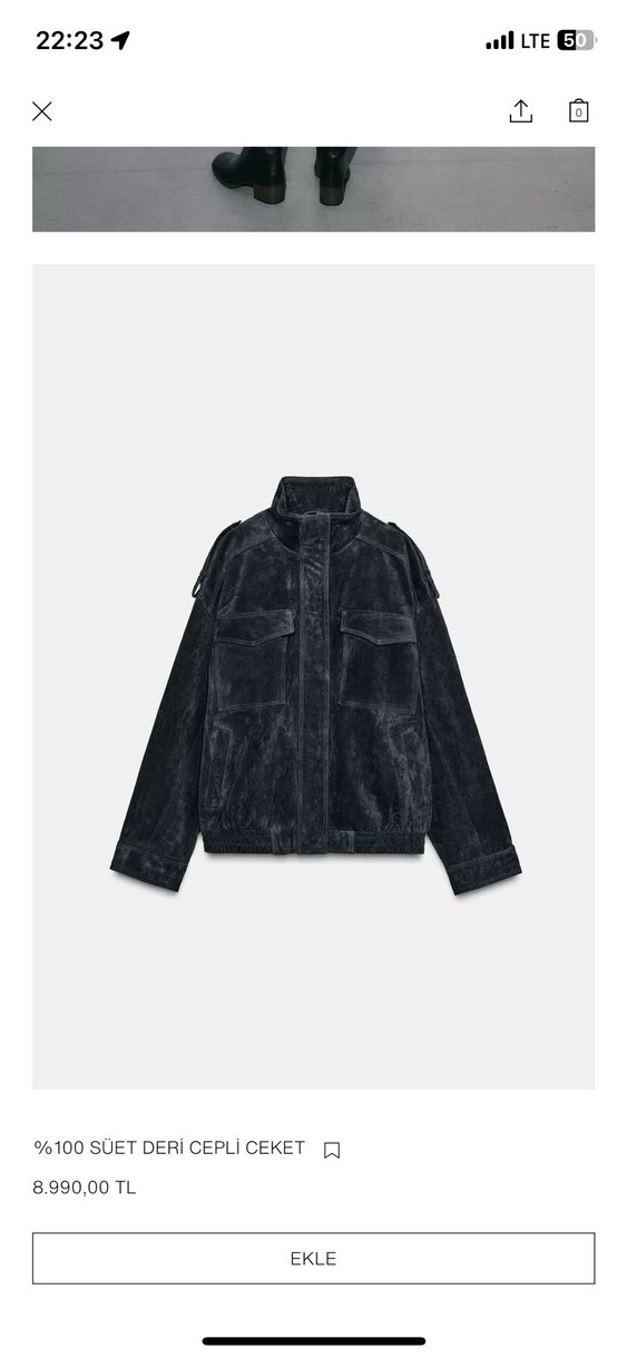 Kadın Siyah Süet Kısa Deri Ceket Xs S m L XL - Görsel 4