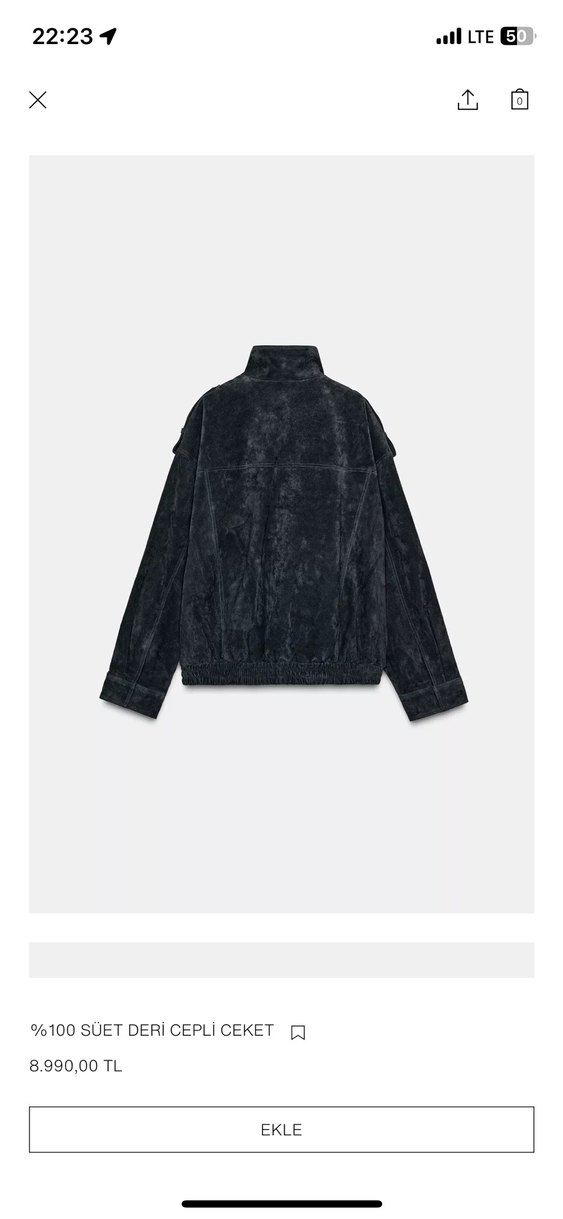 Kadın Siyah Süet Kısa Deri Ceket Xs S m L XL - Görsel 3