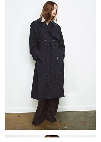 Kareli trençkot  M beden - Görsel 2