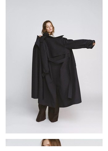 Kareli trençkot  M beden - Görsel 4